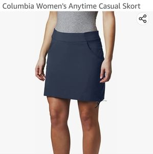 Columbia Women's Anytime Casual Skort sz M Nocturnal Legacy Blue